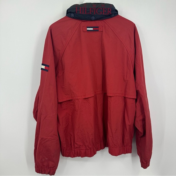 Vintage Y2K Tommy Hilfiger Red Windbreaker Jacket Size Large Early 2000s - Picture 12 of 12